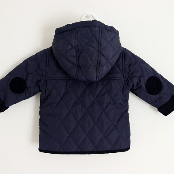 Next Boys Navy Smart Shower Resistant Quilted Jacket - 3-6 Months - Picture 2 of 5